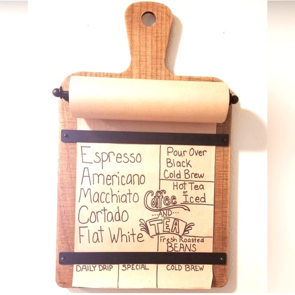 Wooden Memo Board Farmhouse Style - Paper Roll Dispenser - Picture 1 of 9